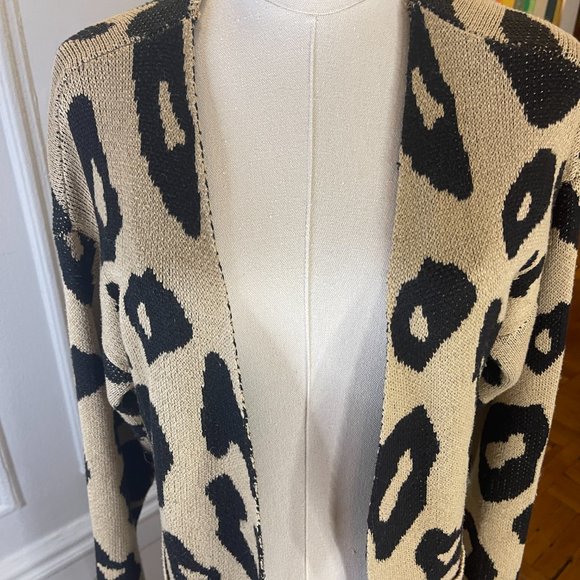 Vestidos Leopard Print Cardigan Sweater, M - Picture 7 of 10